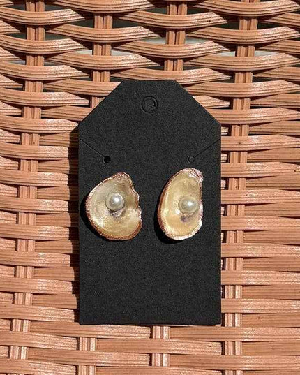 Painted Oyster Shell Stud Earrings