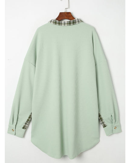 Plaid Button Down Collared Jacket