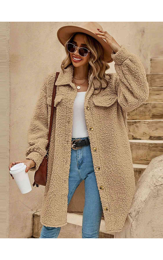 Women Collared Button Down Coat