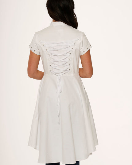 10271 White Battalian HiLo Dress