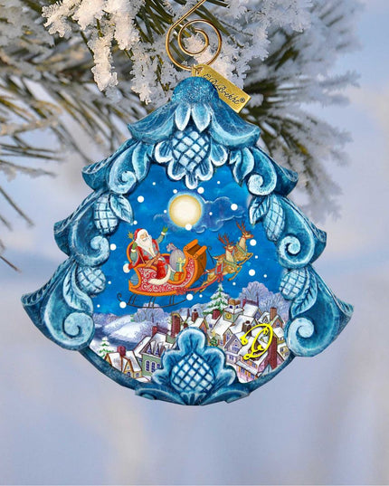 All a Good Night Sculpted Hand-Painted Christmas Ornament by G. DeBrekht - Christmas Santa Snowman Decor - 610279