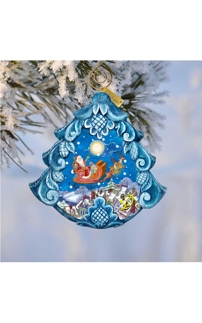 All a Good Night Sculpted Hand-Painted Christmas Ornament by G. DeBrekht - Christmas Santa Snowman Decor - 610279