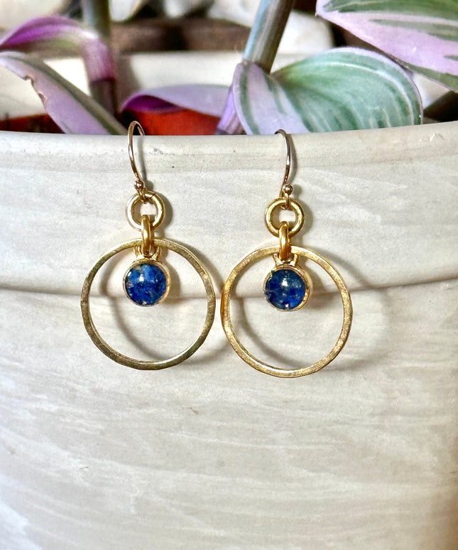 Ava Hammered Circle Earrings