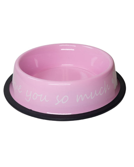 I LOVE YOU SO MUCH Modern Stainless Steel Dog Bowl – 24oz