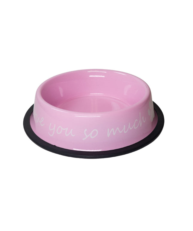 I LOVE YOU SO MUCH Modern Stainless Steel Dog Bowl – 24oz