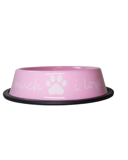 I LOVE YOU SO MUCH Modern Stainless Steel Dog Bowl – 24oz