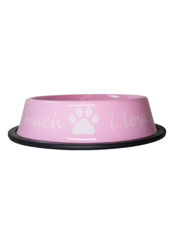 I LOVE YOU SO MUCH Modern Stainless Steel Dog Bowl – 24oz