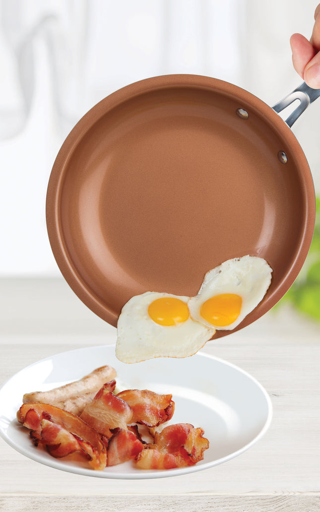 MASTERPAN Ceramic Nonstick Copper Color Frypan & Skillet, 10" (25cm)