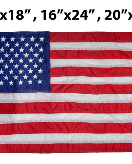 Nylon American Flag with Grommets Along Edges for Wall Hanging - Indoor or Outdoor *Made in USA*