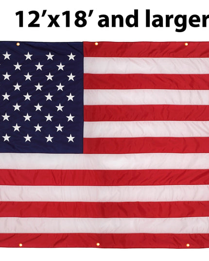 Nylon American Flag with Grommets Along Edges for Wall Hanging - Indoor or Outdoor *Made in USA*