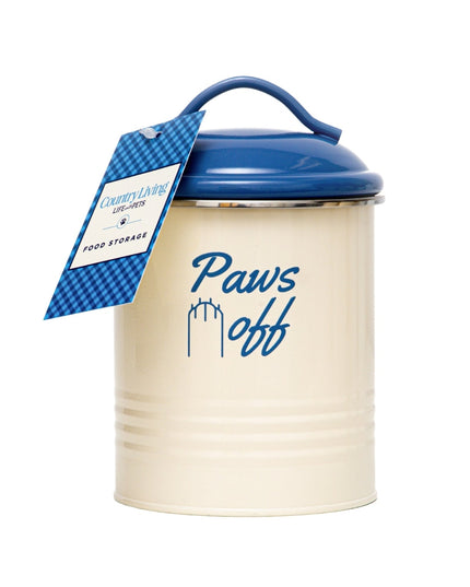 Country Living Set of 3 Pet Treat Canisters, Dog Treat Storage – French Blue Lid