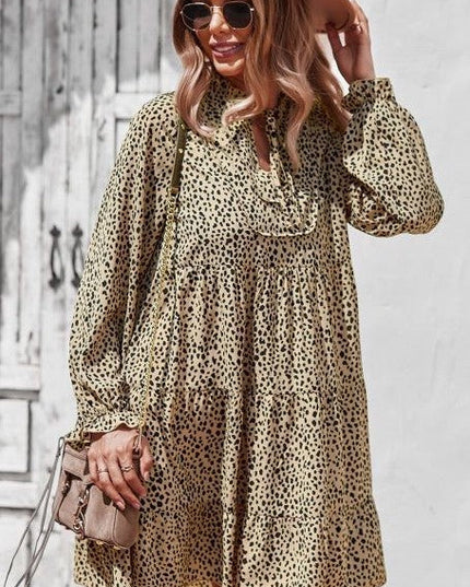 Printed long sleeve dress