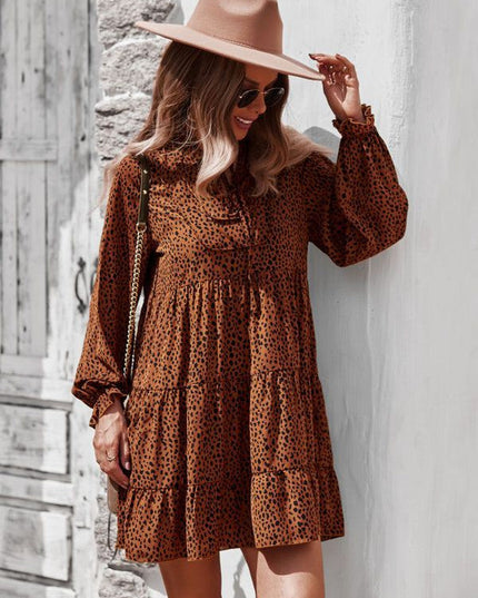 Printed long sleeve dress