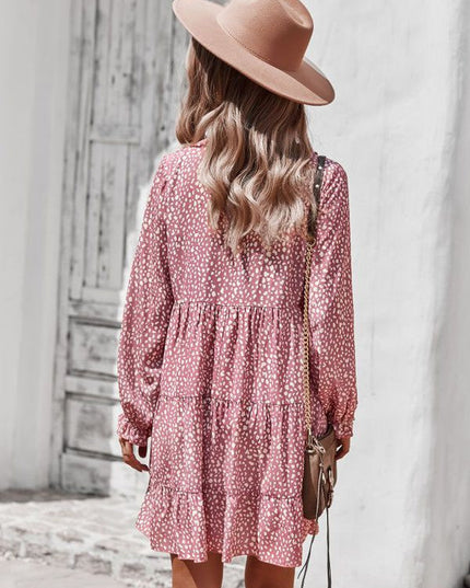Printed long sleeve dress