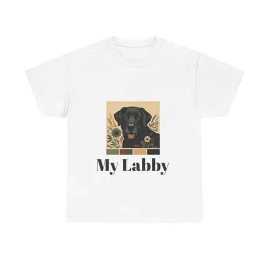 Unisex Pet T-Shirt, My Labby Graphic Tee, Black Labrador, Casual Everyday Wear