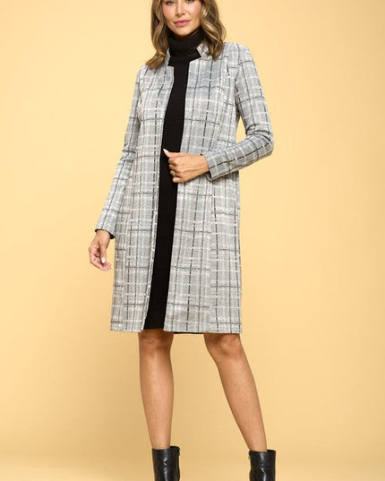 Plaid Open Coat
