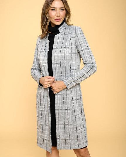 Plaid Open Coat