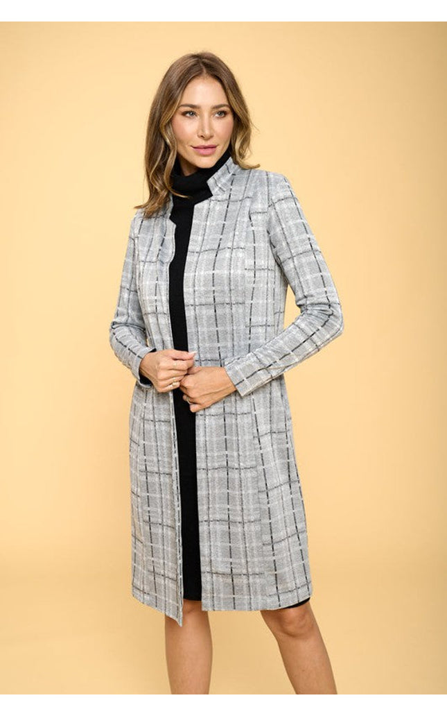 Plaid Open Coat