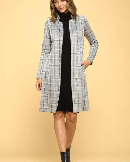 Plaid Open Coat