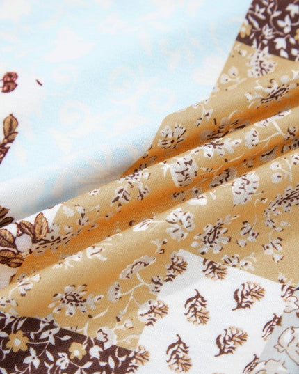 Floral Patchwork Long Sleeve Blouse