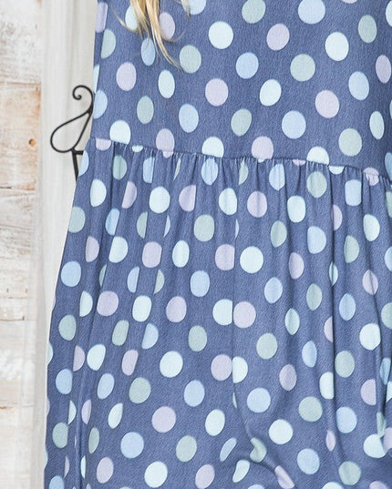 Cross Back Polka Dot Dress with Pockets