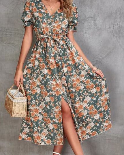 Floral Dress with Slit