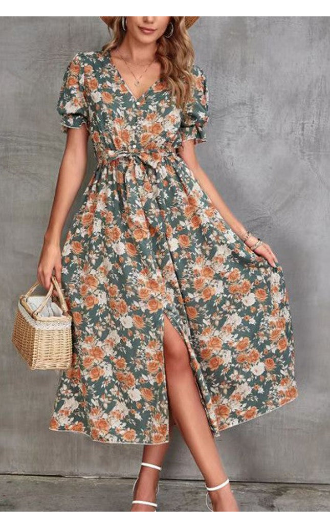 Floral Dress with Slit