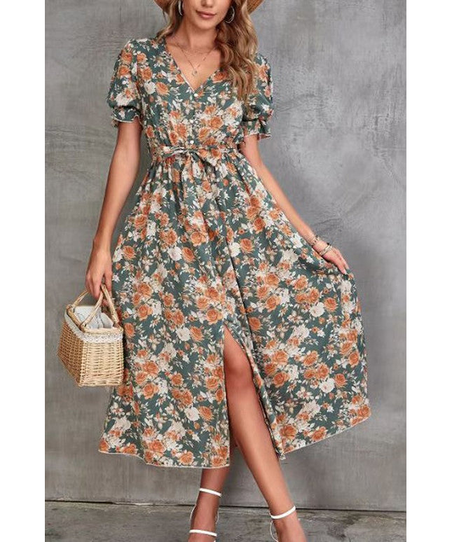 Floral Dress with Slit