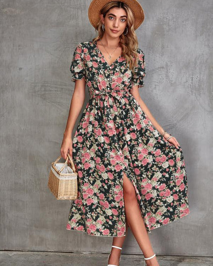Floral Dress with Slit