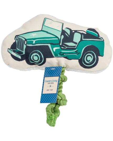 Country Living Retro Army Jeep with Squeaker & Crinkle Paper Plush Dog Toy
