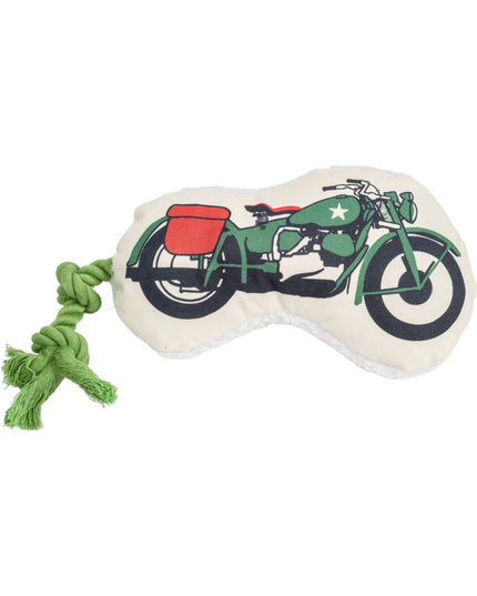 Country Living Retro Army Motorcycle with Squeaker & Crinkle Paper Plush Dog Toy
