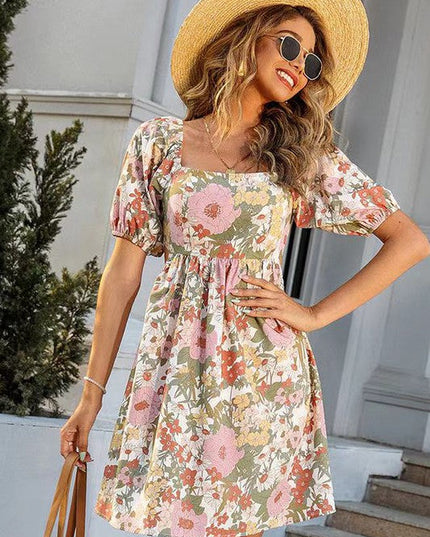 Floral Dress with Tie Detail