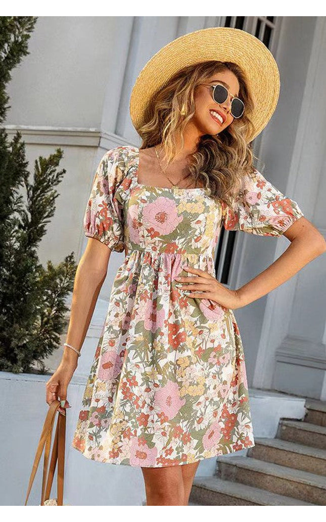 Floral Dress with Tie Detail