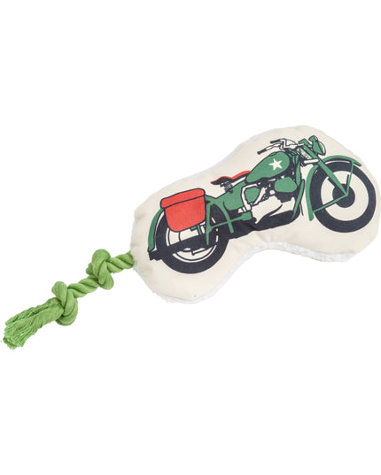 Country Living Retro Army Motorcycle with Squeaker & Crinkle Paper Plush Dog Toy