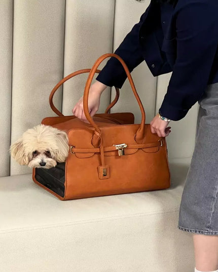 Premium Leather Pet Carrier