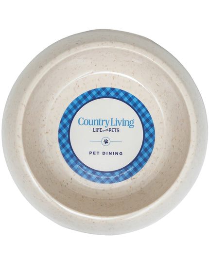 Country Living Set of 2 Natural Fiber Dog Bowls – White Swan