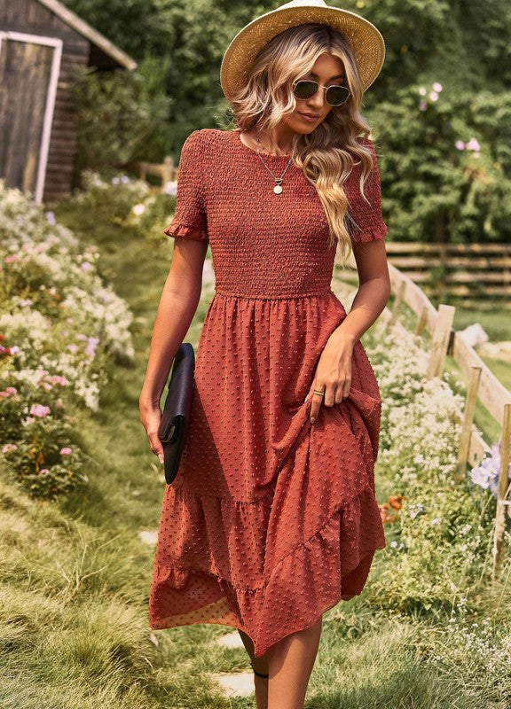 Swiss Dot Midi Dress