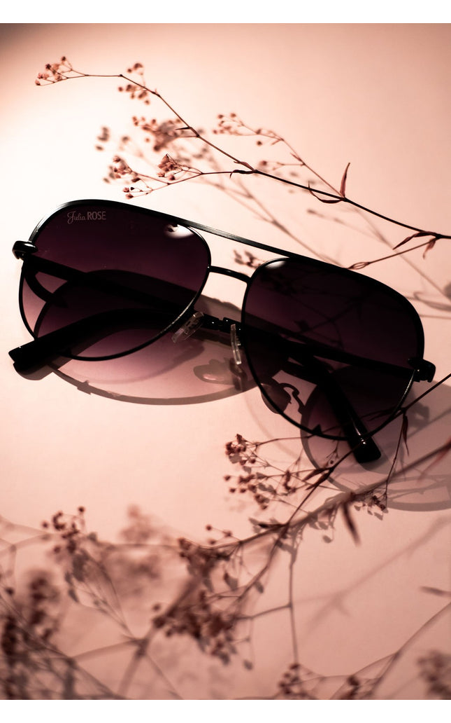 Ready to Ship | The Alex  Black/Black - High Quality Unisex Aviator Sunglasses