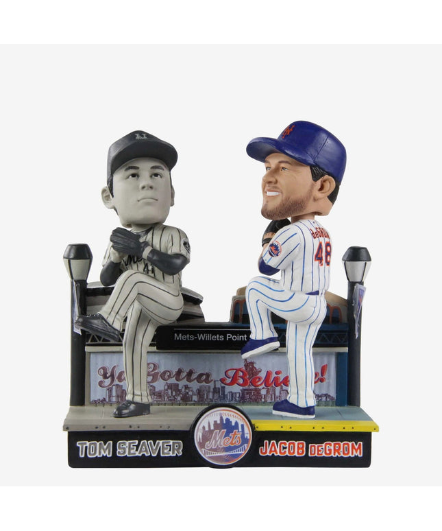 Tom Seaver & Jacob Degrom New York Mets Then And Now MLB Bobblehead