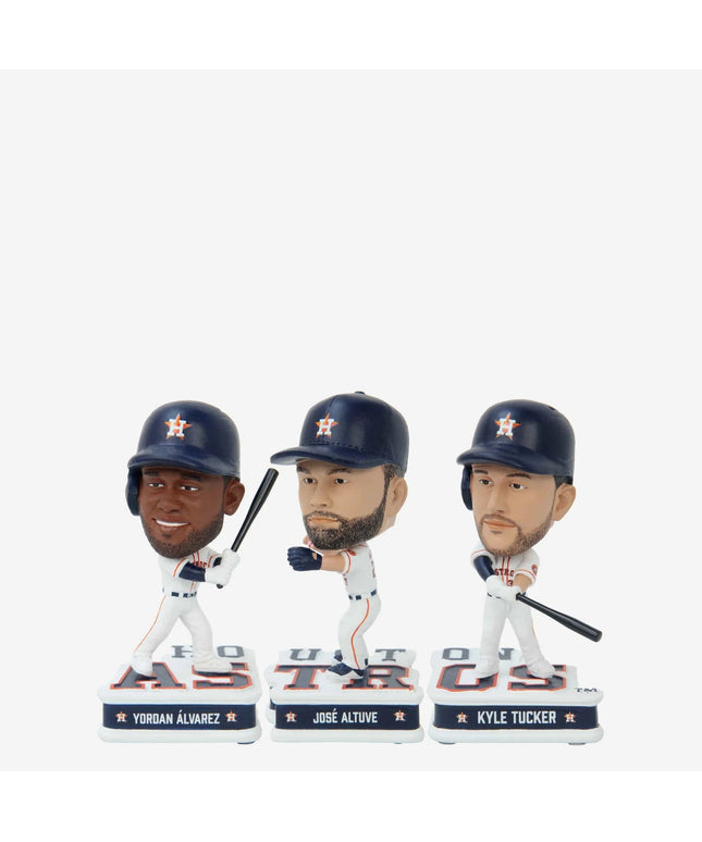Houston Astros 3 Pack Field Stripe Mini Bighead Bobblehead Set MLB Bobblehead