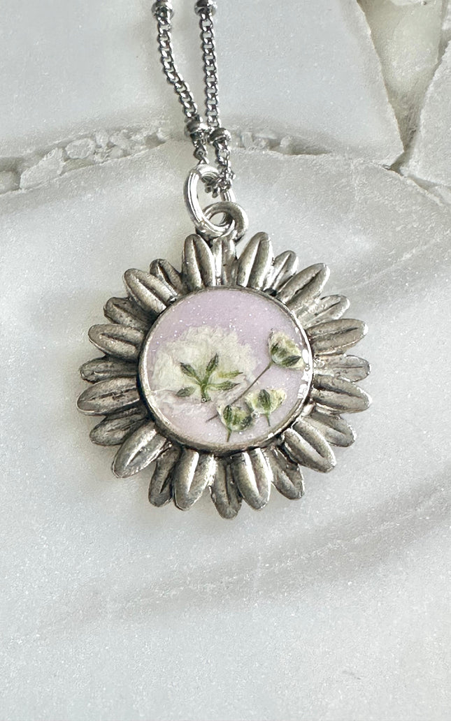 Floral Aster Pendant Necklace