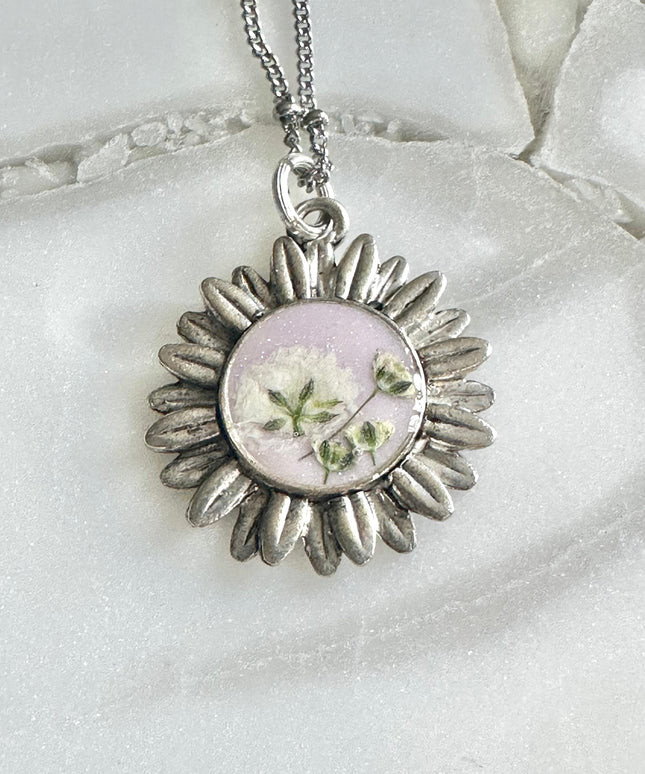 Floral Aster Pendant Necklace