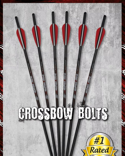 NIGHTMARE XTREME Crossbow Bolts Carbon Half Moon Nocks 12Pcs 20"