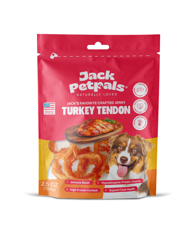 Jack PetPals Handcrafted Jerky Turkey Tendon Dog Treats (2.5oz)