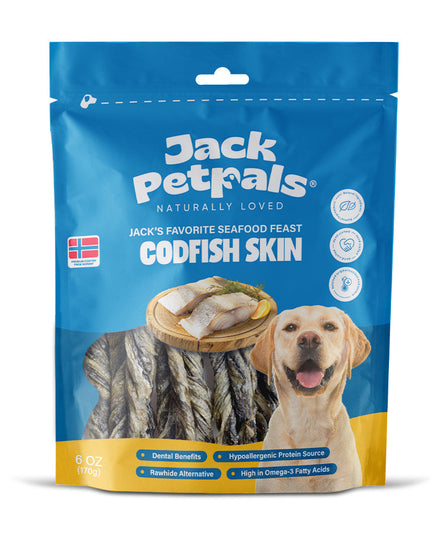 Jack PetPals Seafood Feast Codfish Skin Treat Chews (6oz)