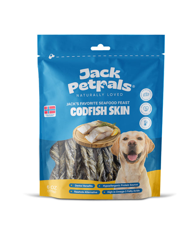 Jack PetPals Seafood Feast Codfish Skin Treat Chews (6oz)