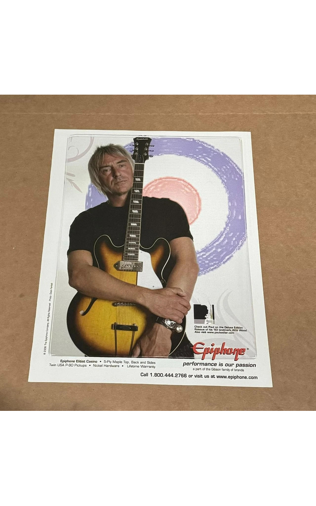 EPIPHONE GUITARS - PAUL WELLER - 2008 Print Advertisement
