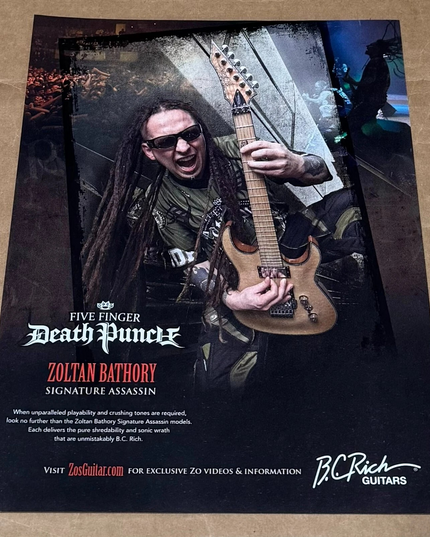 B.C. RICH GUITARS - ZOLTAN BATHORY of FIVE FINGER DEATH PUNCH - 2011 Print Ad