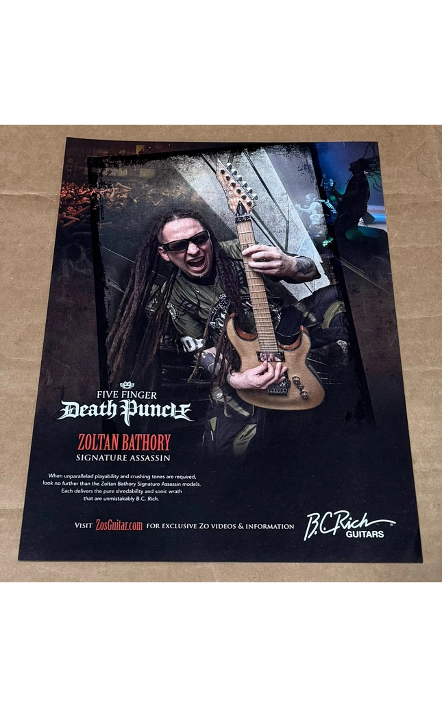 B.C. RICH GUITARS - ZOLTAN BATHORY of FIVE FINGER DEATH PUNCH - 2011 Print Ad