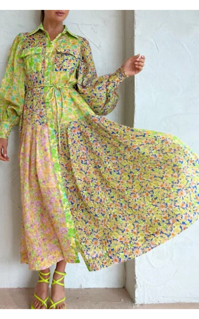 Floral long sleeve maxi dress